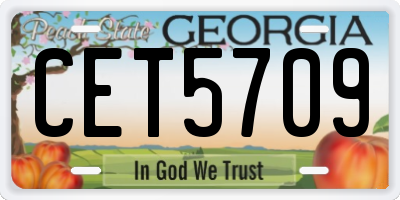 GA license plate CET5709