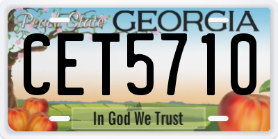 GA license plate CET5710