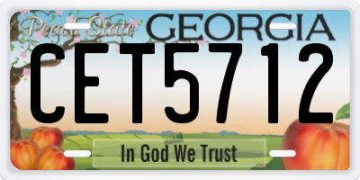 GA license plate CET5712