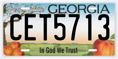 GA license plate CET5713