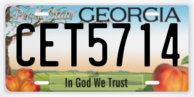 GA license plate CET5714