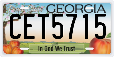 GA license plate CET5715