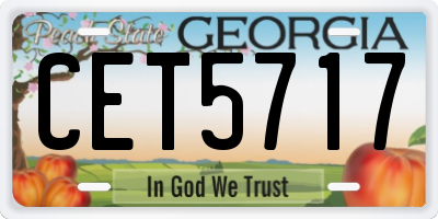 GA license plate CET5717