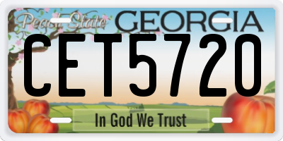 GA license plate CET5720