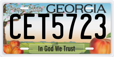 GA license plate CET5723