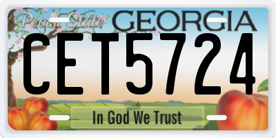 GA license plate CET5724