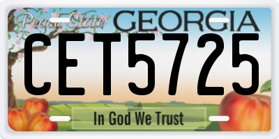 GA license plate CET5725