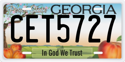GA license plate CET5727