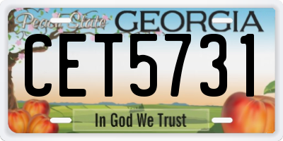 GA license plate CET5731