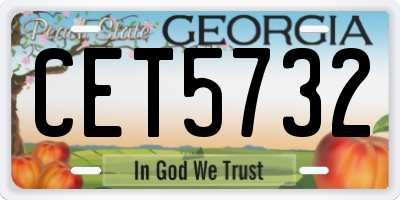 GA license plate CET5732