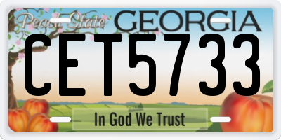 GA license plate CET5733