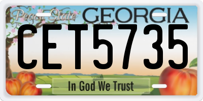 GA license plate CET5735