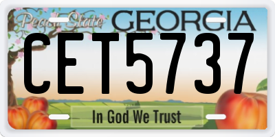 GA license plate CET5737