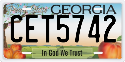 GA license plate CET5742