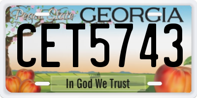 GA license plate CET5743