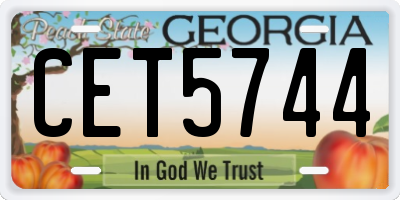 GA license plate CET5744