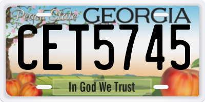 GA license plate CET5745
