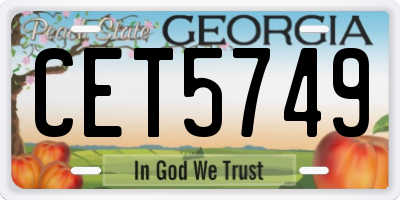GA license plate CET5749