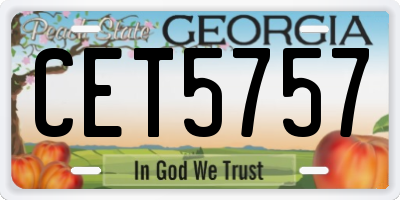 GA license plate CET5757
