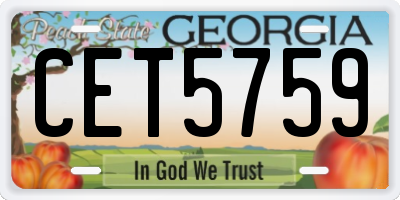 GA license plate CET5759