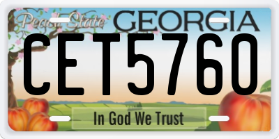 GA license plate CET5760