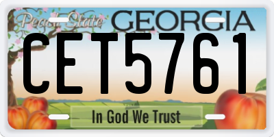 GA license plate CET5761