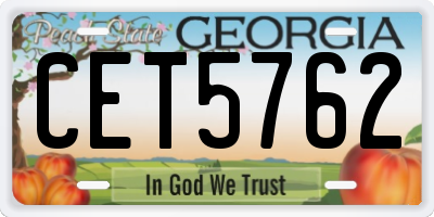 GA license plate CET5762