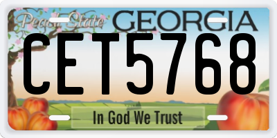 GA license plate CET5768