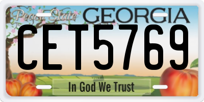 GA license plate CET5769