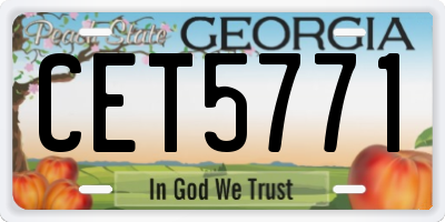 GA license plate CET5771