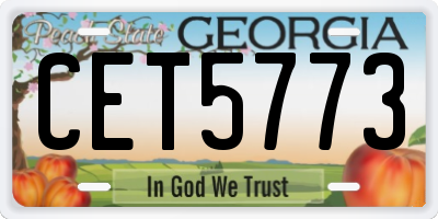 GA license plate CET5773