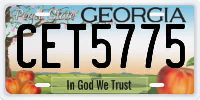 GA license plate CET5775