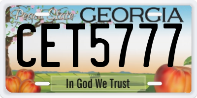 GA license plate CET5777