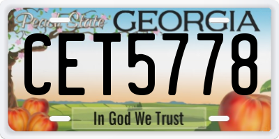 GA license plate CET5778