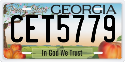GA license plate CET5779