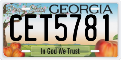 GA license plate CET5781
