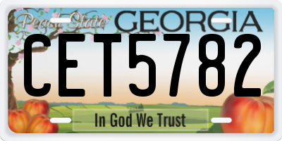 GA license plate CET5782