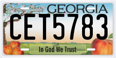GA license plate CET5783
