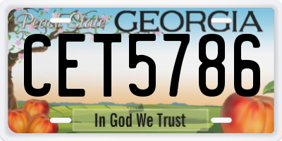 GA license plate CET5786