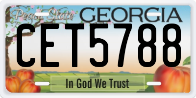 GA license plate CET5788