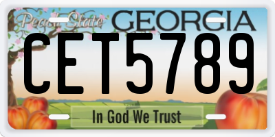 GA license plate CET5789