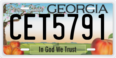 GA license plate CET5791