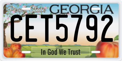 GA license plate CET5792