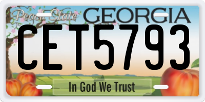 GA license plate CET5793