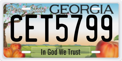 GA license plate CET5799