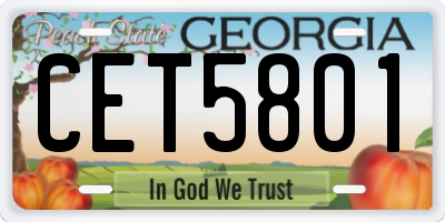 GA license plate CET5801