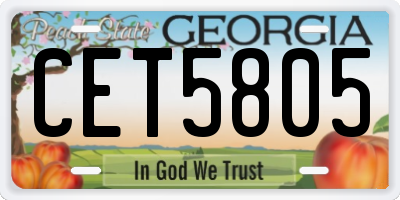 GA license plate CET5805