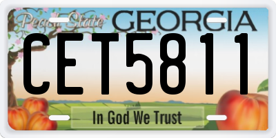 GA license plate CET5811