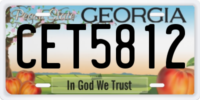 GA license plate CET5812