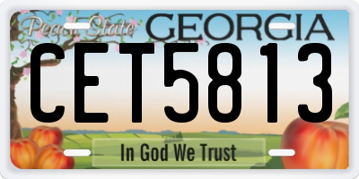 GA license plate CET5813